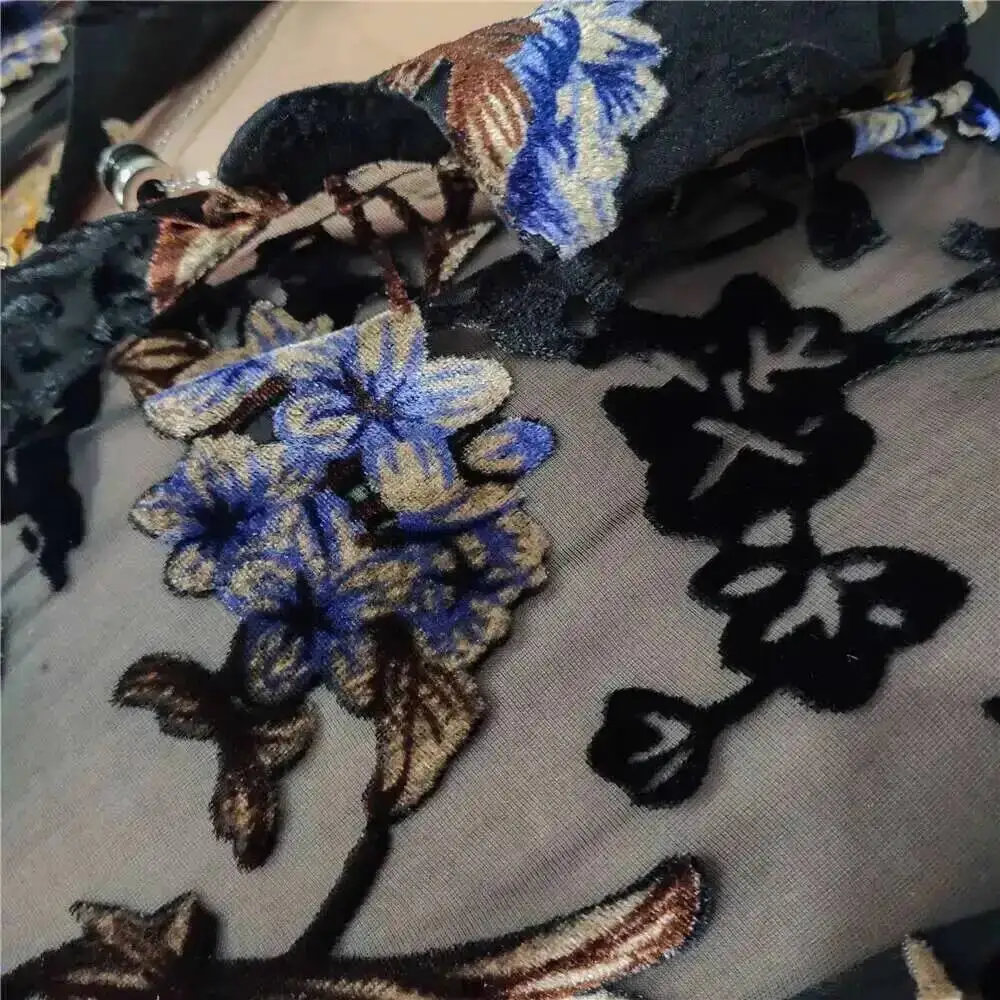 투명한 화려한 꽃무늬 벨벳 셔츠 남성용 반팔 섹시 셔츠 소셜 클럽 의상 파티 남성 셔츠