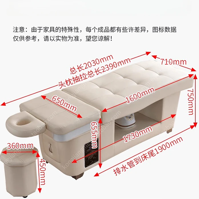 Spa Hair Treatment Shampoo Bed Water Cycle Fumigation Face Massage Ear Cleaning Bed Lounge Massageador Barbeiro Salon Furniture