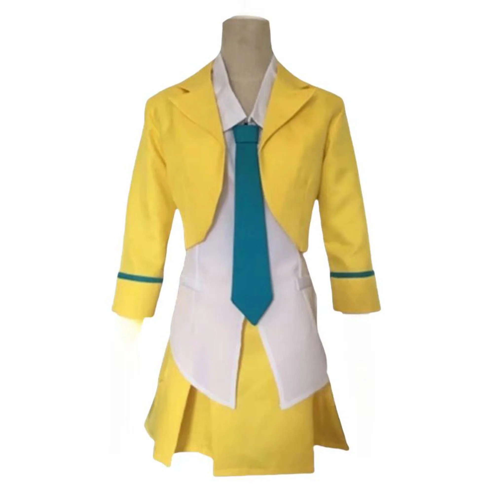 

Унисекс Ace Attorney Athena Cykes Косплей Костюм Желтый Юрист Костюм Хэллоуин Наряды