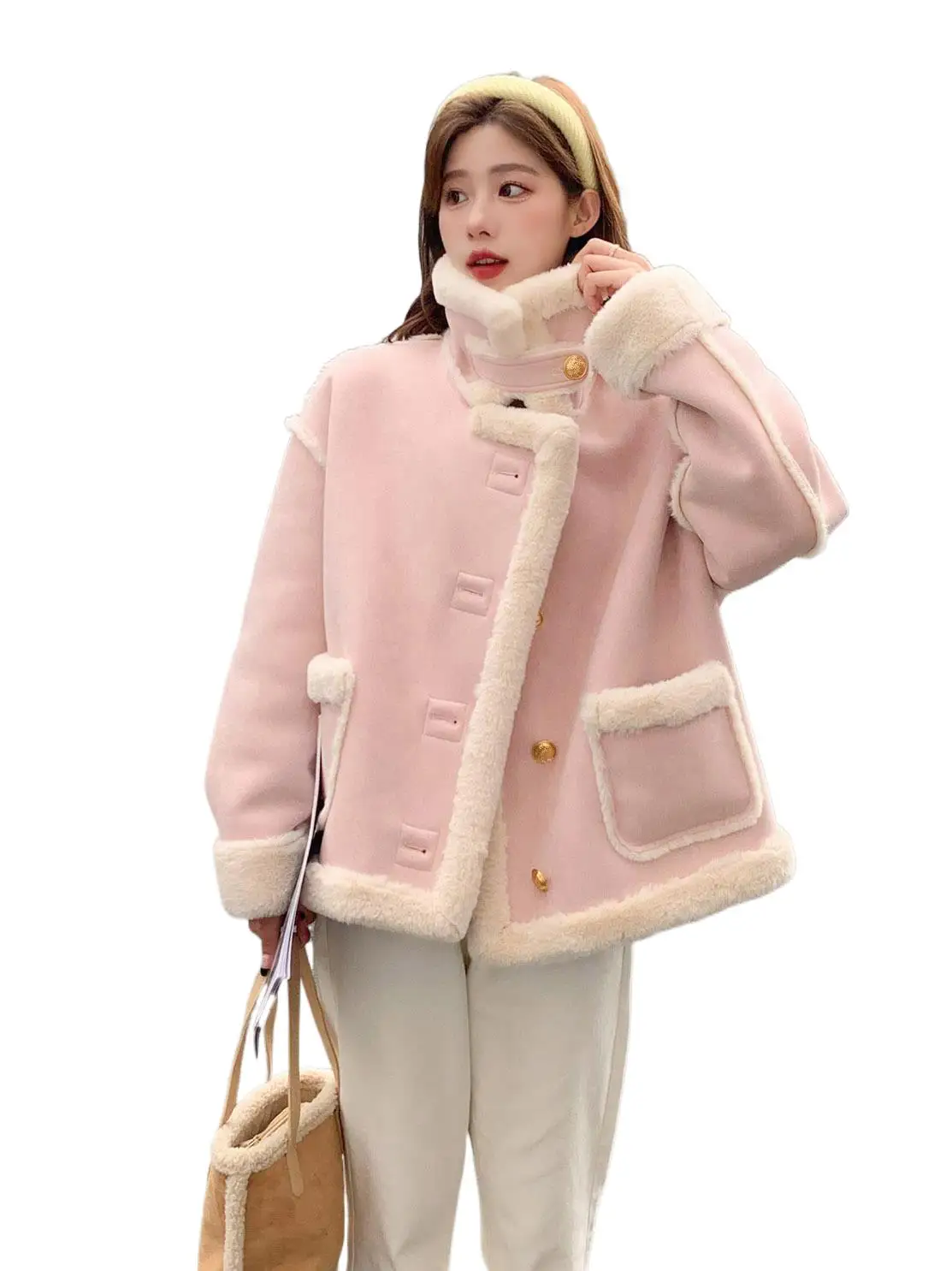 

Women's Clothing Imitation Fur Lamb Wool Short Coat Winter New 0124