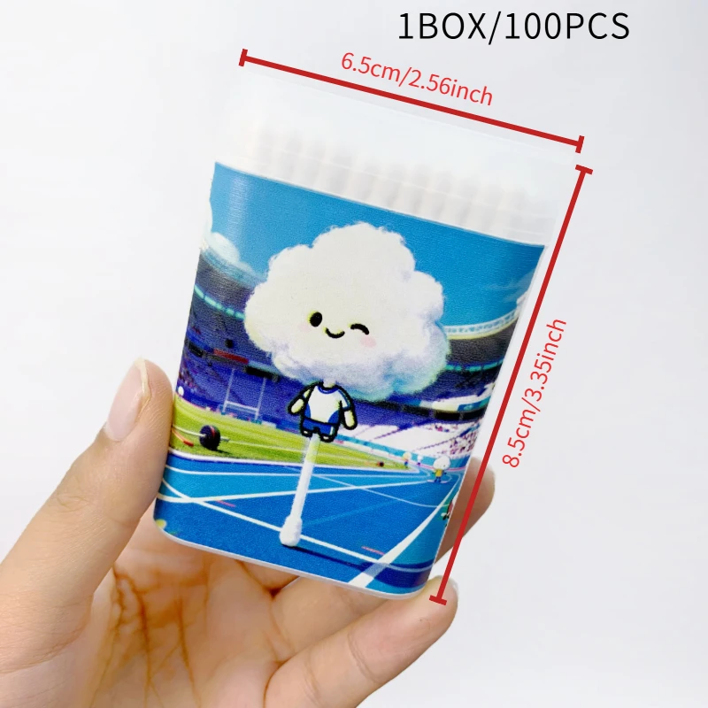 200 قطعة من مسحات القطن الرياضية على شكل كرة القدم، مسحات قطنية رياضية للتزلج، مسحات رفيعة، مسحات قطنية