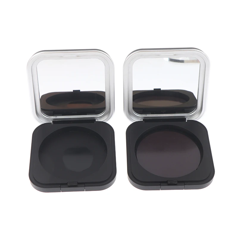 空の磁気化粧品パレットホルダーボックスミラー付きラウンドグリッド 60 ミリメートルプレートアイシャドウブラッシャーリップスティック DIY パウダーメイクボックス