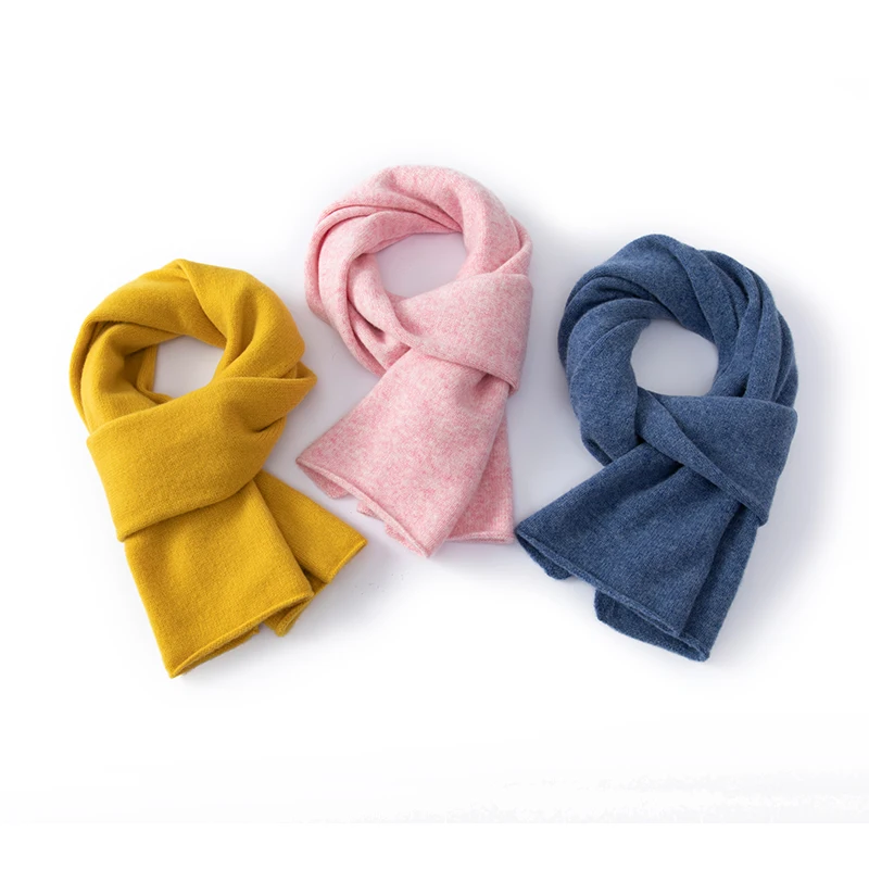 2025 invierno nuevo 100% bufanda de lana mujeres/hombres moda Color sólido al aire libre cálido suave lana accesorios de punto bufandas Unisex