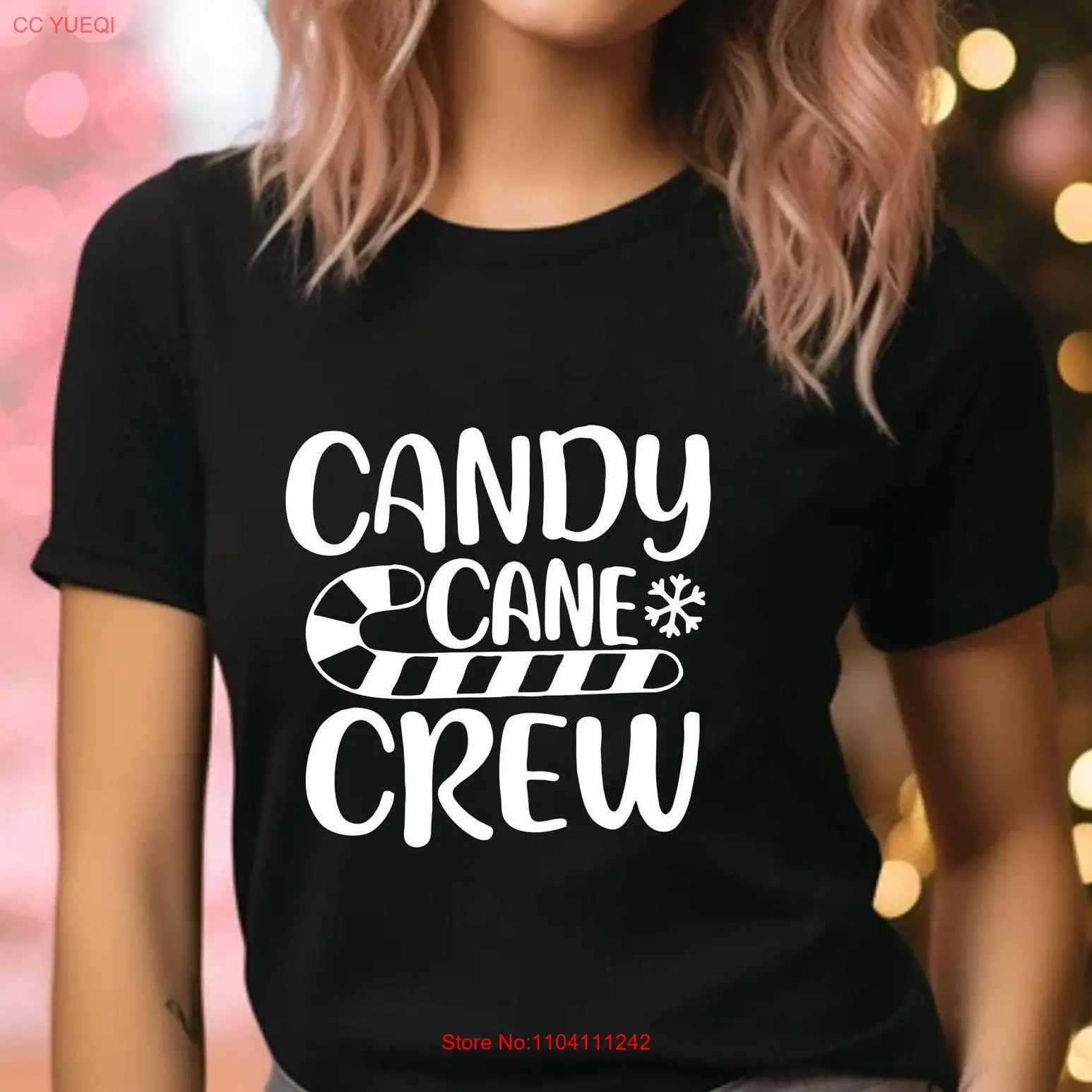 

Футболка Candy Cane Crew, одинаковые комплекты для детей с длинными или короткими рукавами для воссоединения семьи