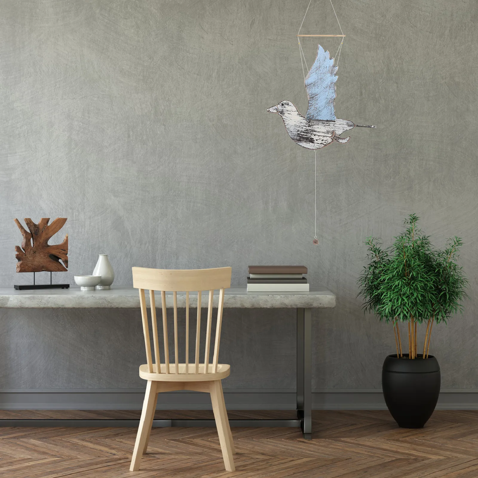 

Hanging Seagull Ornament Wooden Craft Coastal Decor for Wall Or Ceiling Perfect Gift for Ocean Lovers and Travelers