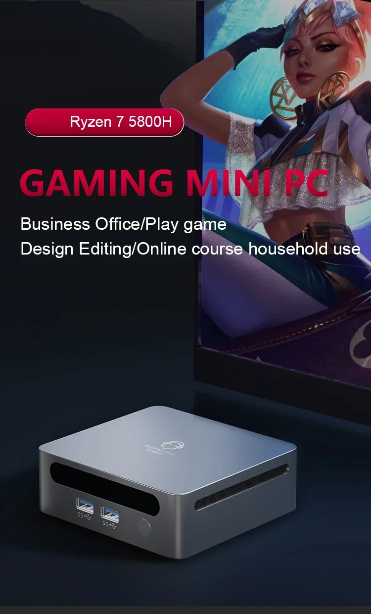 Szbox-ミニPCゲーミングコンピューター,amd ryzen 7,5825u,5800h