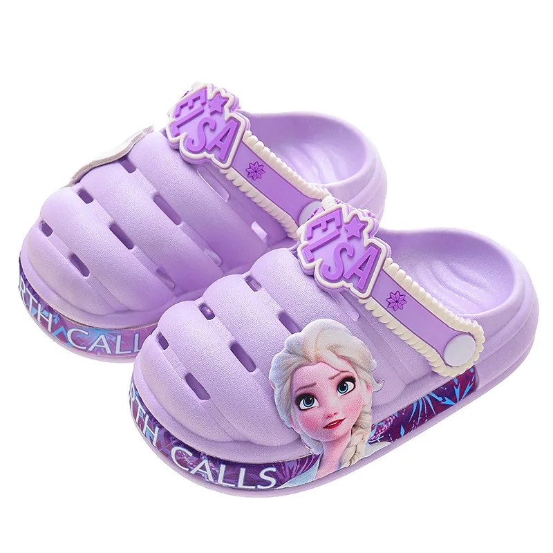 Summer Kids Hole Garden Shoes Disney Girls Frozen Beach Flat Sandals Slippers Elsa Child Sandals Anti Skid Slipper Hole Shoes