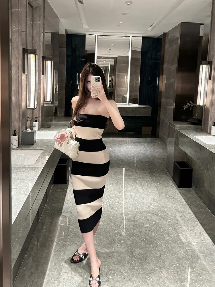 Ele M900 Tube Dr Svel Summer Dr Vaion Beach Slimming المرأة عادية Faionable وصول جديد 2024 طويل Dr #3