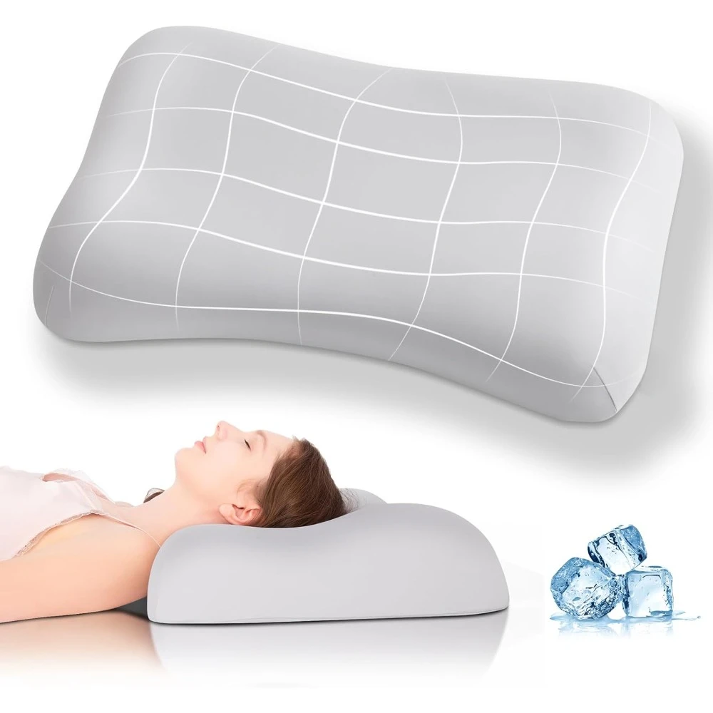 Cervical pillow, an ergonomic cervical pillow that relieves neck pain in people who are lying on their sides and on their backs