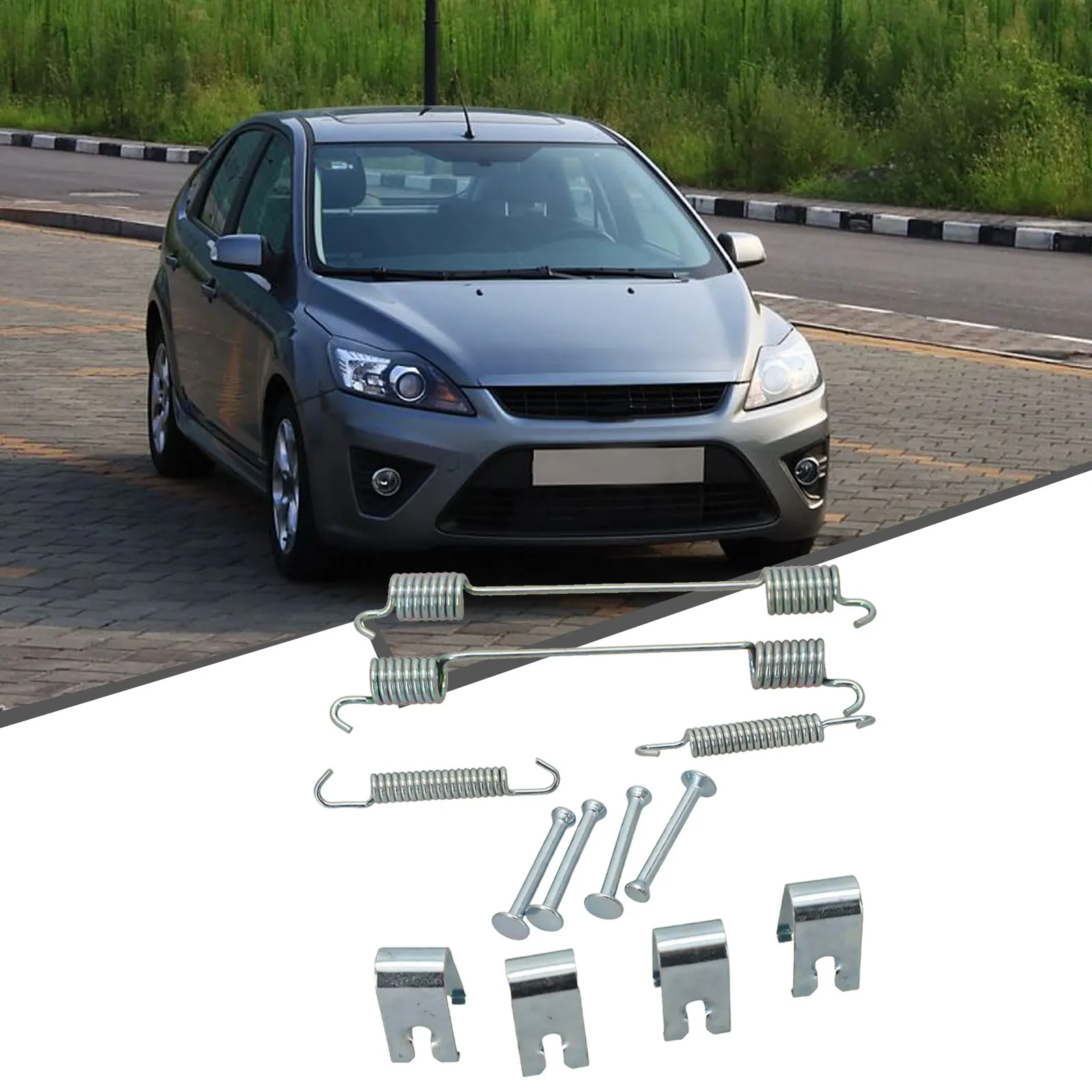 صيانة السيارات الفرامل الربيع المناسب طقم فرامل السيارات مادة الحديد تصميم غير مشوه المكونات العملية #4