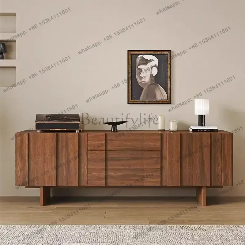 Factory Direct Mid-style Solid Wood TV Stands Small-sized Retro Floor-standing Storage TV Stands Integrated Living Room Furnitur