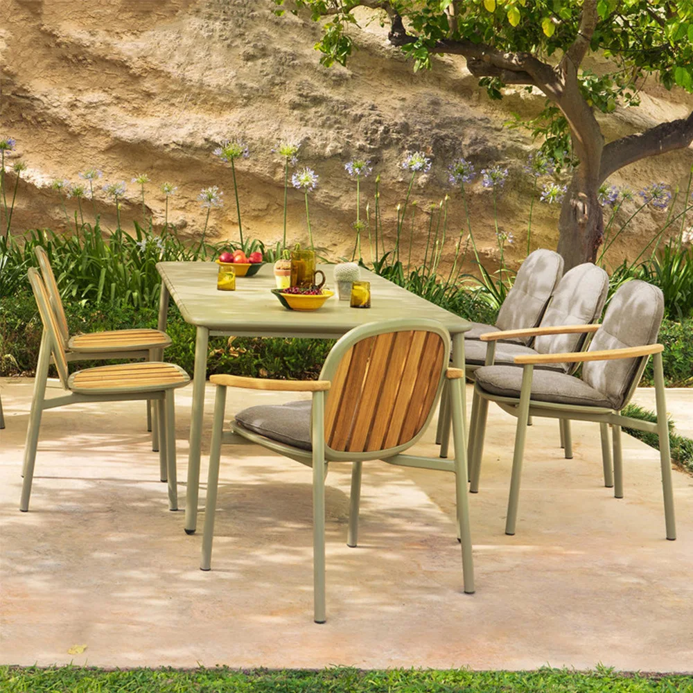 

Outdoor tables and chairs teak courtyard villa leisure solid wood restaurant garden balcony open-air outdoor antiseptic furnitur