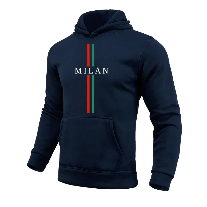 Milan Fashion Herren-Kapuzenpullover, hochwertiger Kapuzenpullover mit langen Ärmeln, für Herren, ganzjährig, täglich, lässig, Sport, Fitness, Sweatshirts