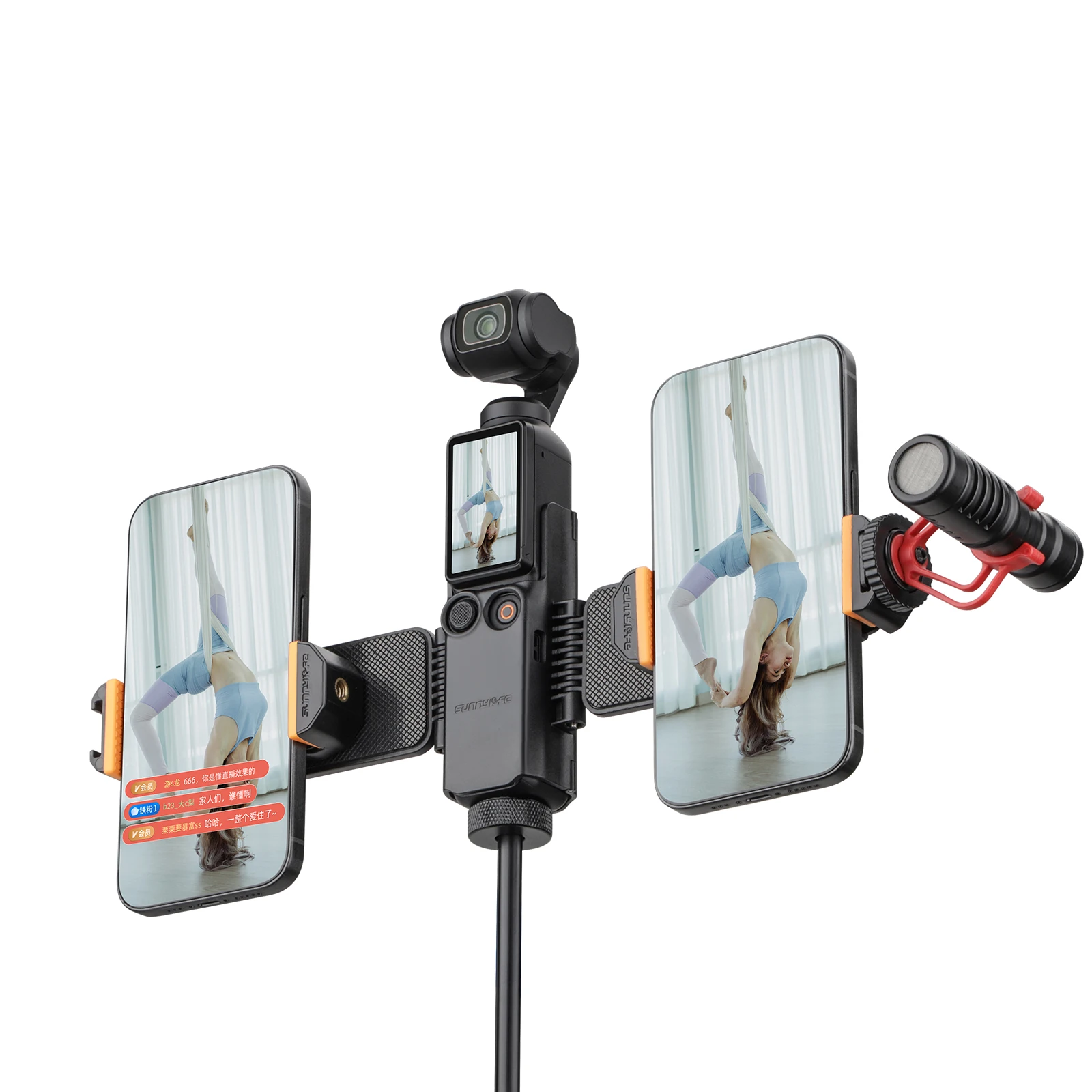 For DJI Osmo Pocket3 Cell Phone Live Streaming Mount Multi Cell Phone Position Expansion Cold