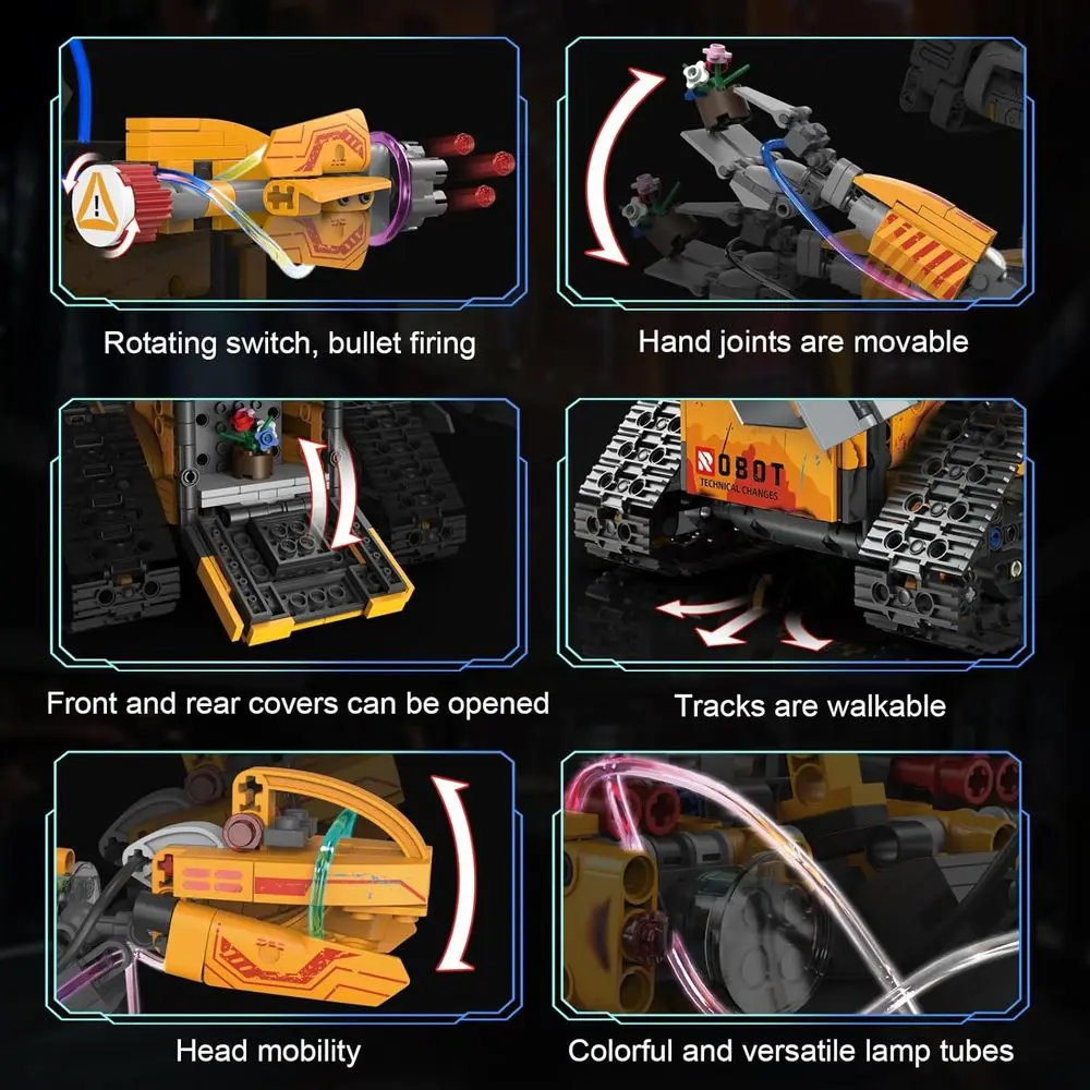 Kit de robot STEM 5 en 1: bloques de construcción DIY con control remoto y por aplicación para mayores de 6 a 14 años