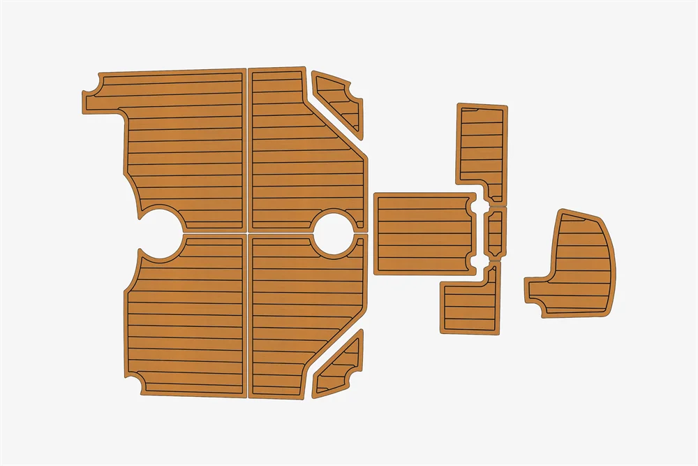 Eva foam Fuax teak seadek marine floor For 2002-2005 Robalo 235 Walkaround Cockpit 1/4