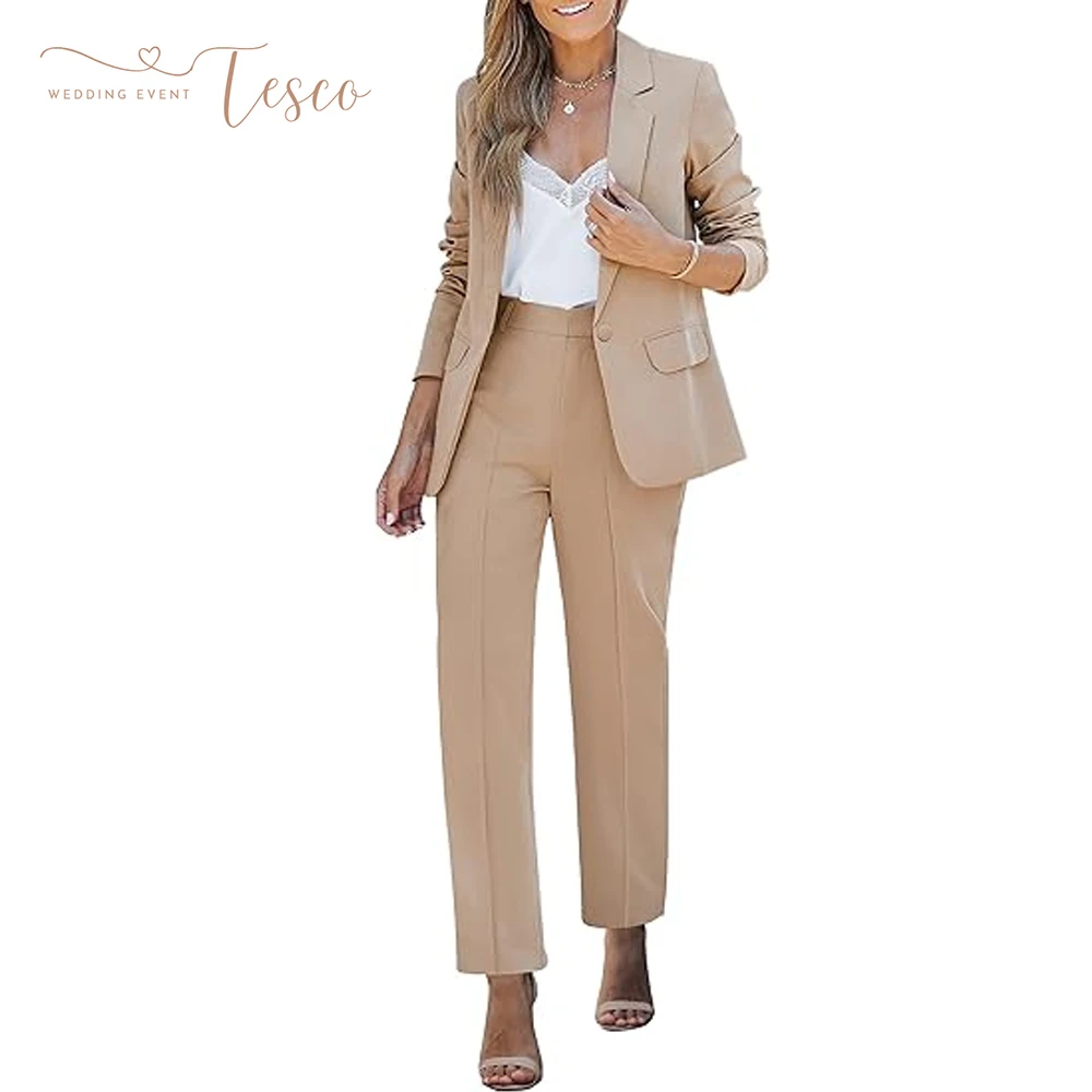 Tesco Customized Women's Two Piece Sets Pants Suits Dressy Business Casual Outfits Professional Blazer Pantsuits Set Work Office