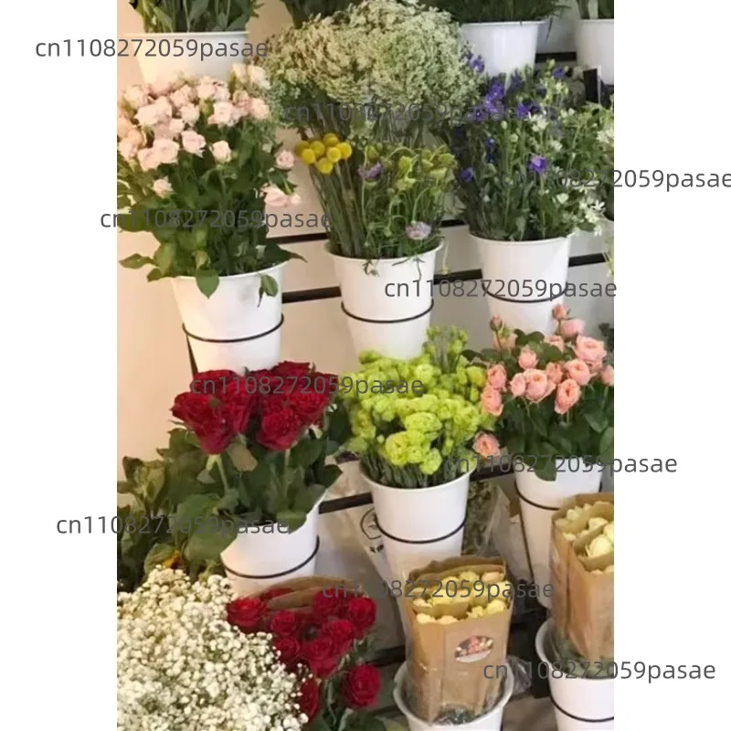 Flower Display Stand with 9 Pcs Buckets Wear-resistant 3-tier Flower Holder Strong Stability Smooth Edges