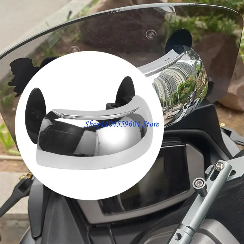 

12QM Front Center Mount Motorcycle Rearview Mirror 180 Degree Wide Horizontal Panoramic Coverage for Enhanced Safety