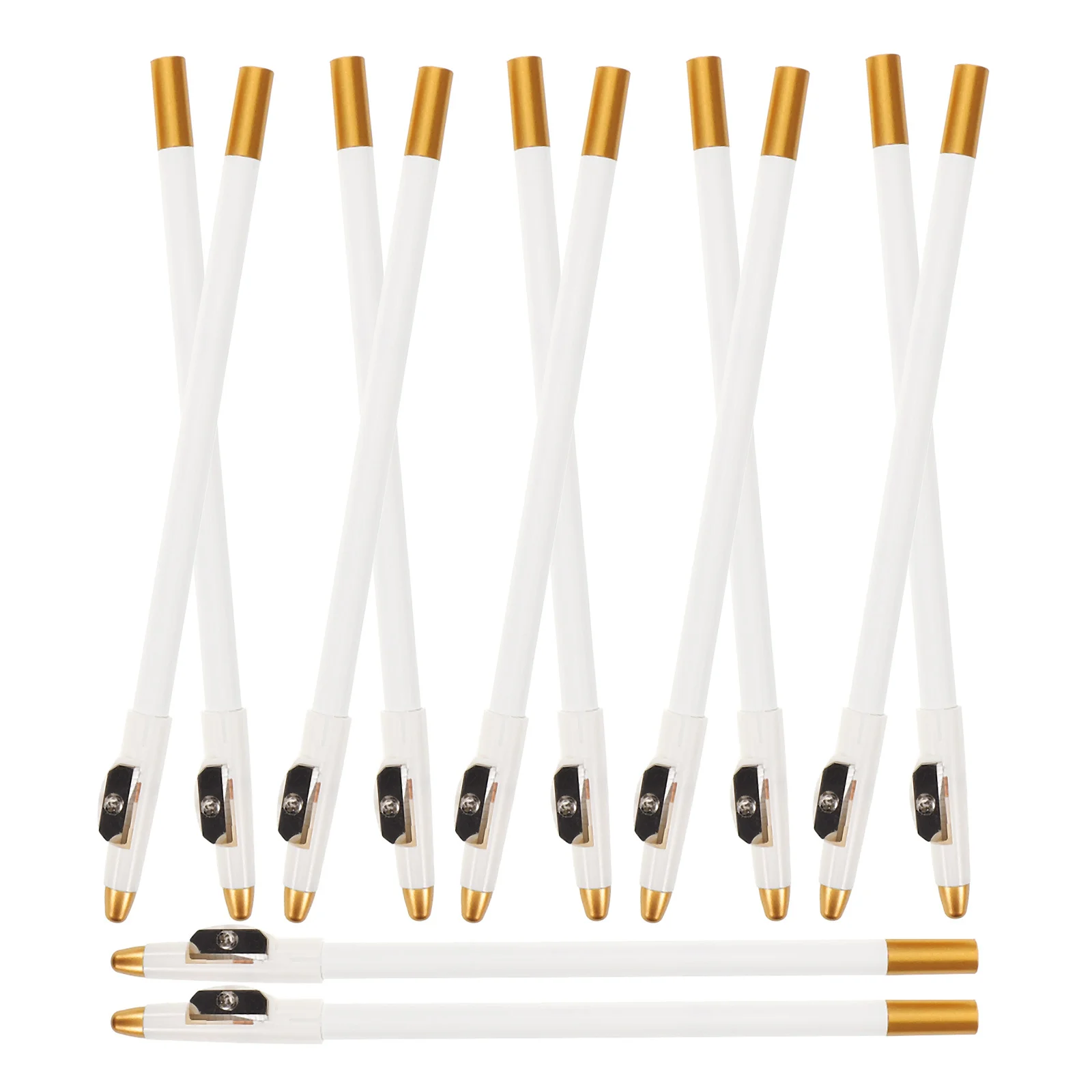 Crayon à sourcils en bois, longue durée, résistant à l'eau, stylo de maquillage pour forme de sourcils naturels, outil de maquillage pour femmes, 12 pièces