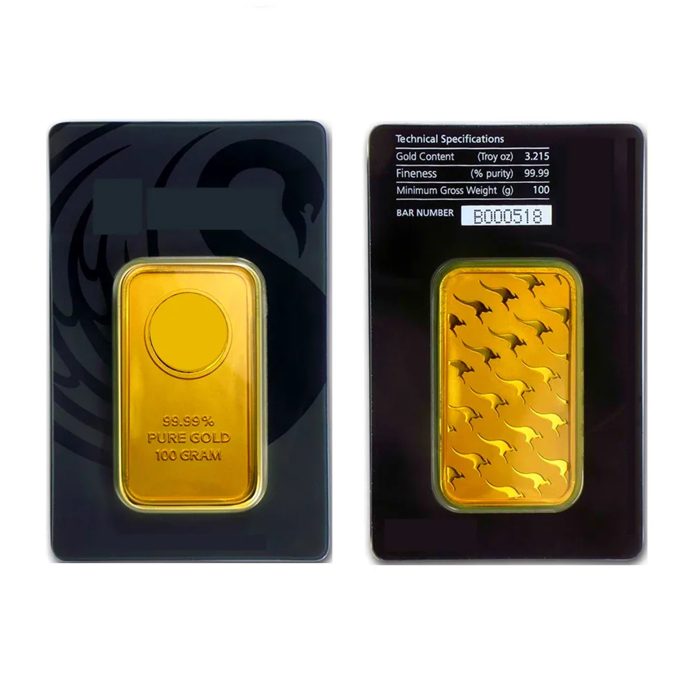 50 Grams Australia Gold Bar Series Seal Packaging With An Independent Serial Number Brass Core Fake Gold Block Craft Collection