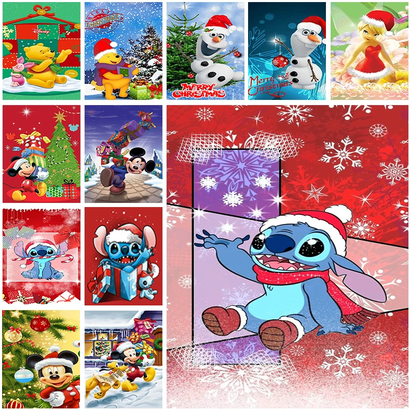 DIY 5D Disney Stitch Mickey Pooh Diamond Painting Cross Stitch Mosaic Kits Christmas Handicrafts Home Decoration Newr Year Gifts