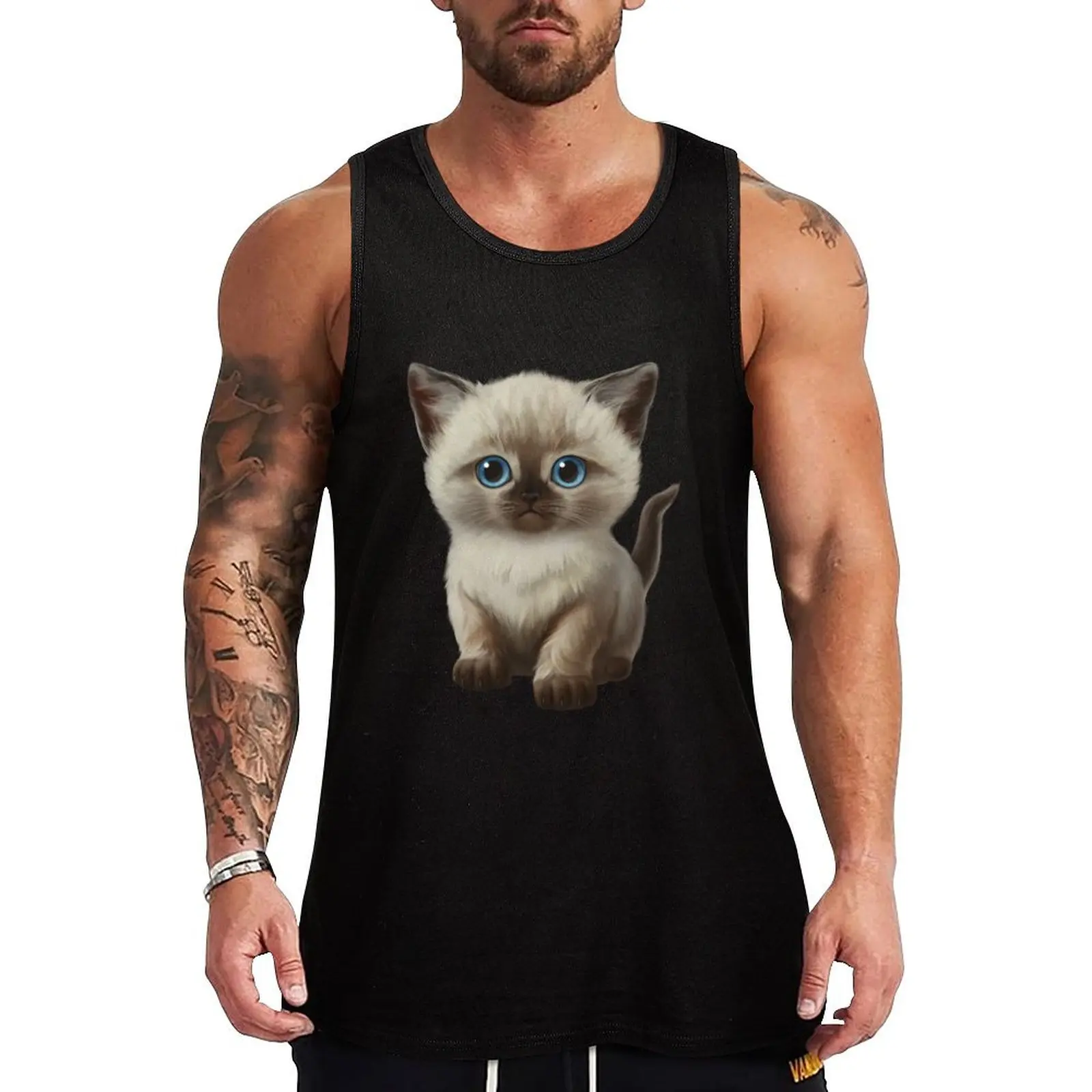 Cataclysm: Siamese Kitten Paws Tank Top cotton t-shirts man tops