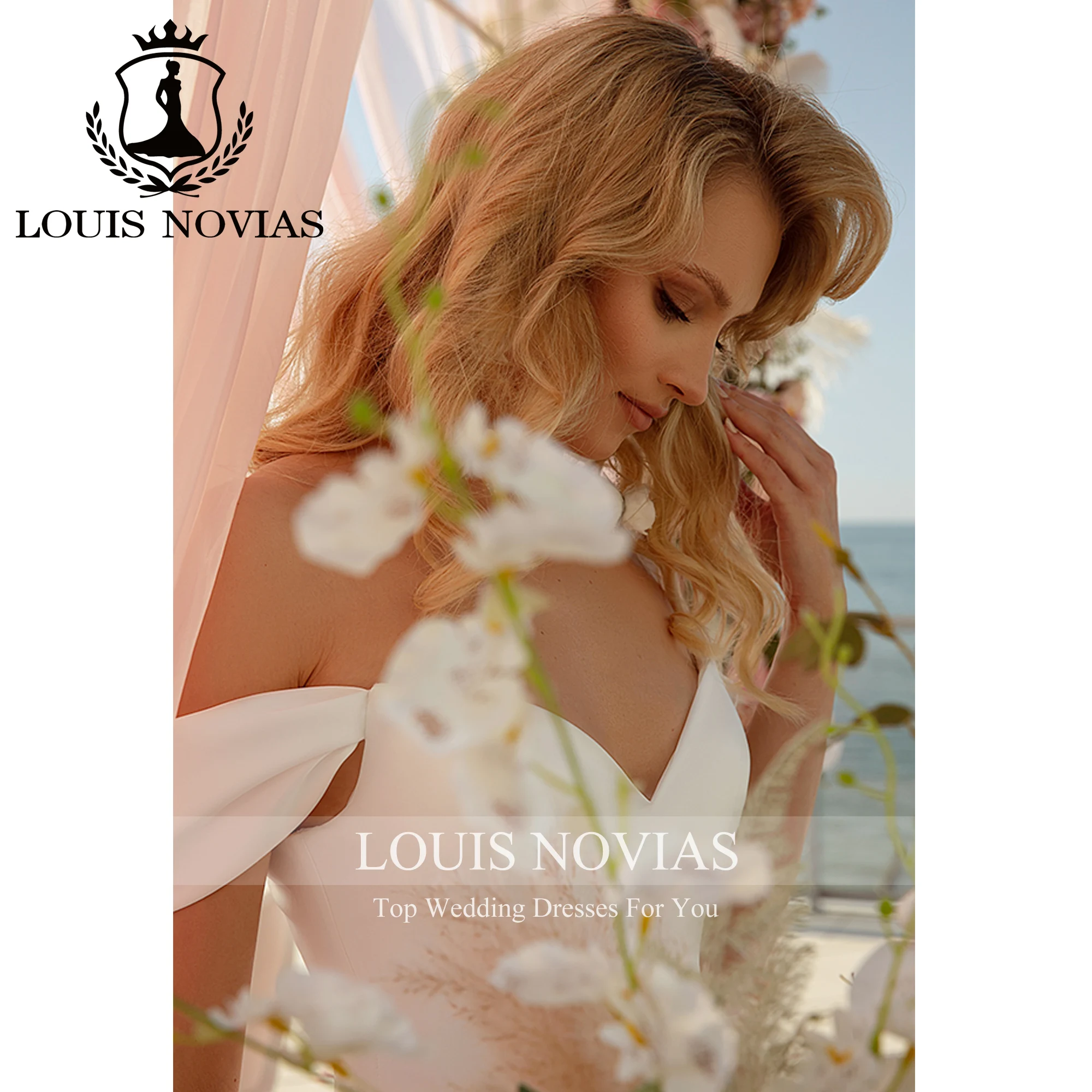 LOUIS NOVIAS syrenka satynowa suknia ślubna seksowna Off the Shoulder Sweetheart odpinany tren suknia ślubna Vestidos Novias De Saten