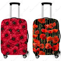 Beautiful Red Poppy Flower Suitcase Cover Travel Accessories Elastic Luggage Protective Covers Anti-dust Trolley Case Cover
