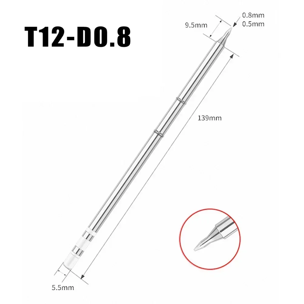 Lead-Environment-friendly Soldering Iron Tip Parts D Series Sliver Color T12 WeldingTool Hand Tool Replacement Accessories