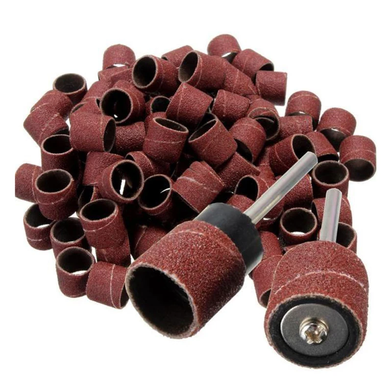 

100 Pieces 1/2 inch Polished sandpaper ring Polishing Abrasive Tape in silicon carbide + 2 Pieces x Rotary Chuck or mandrels