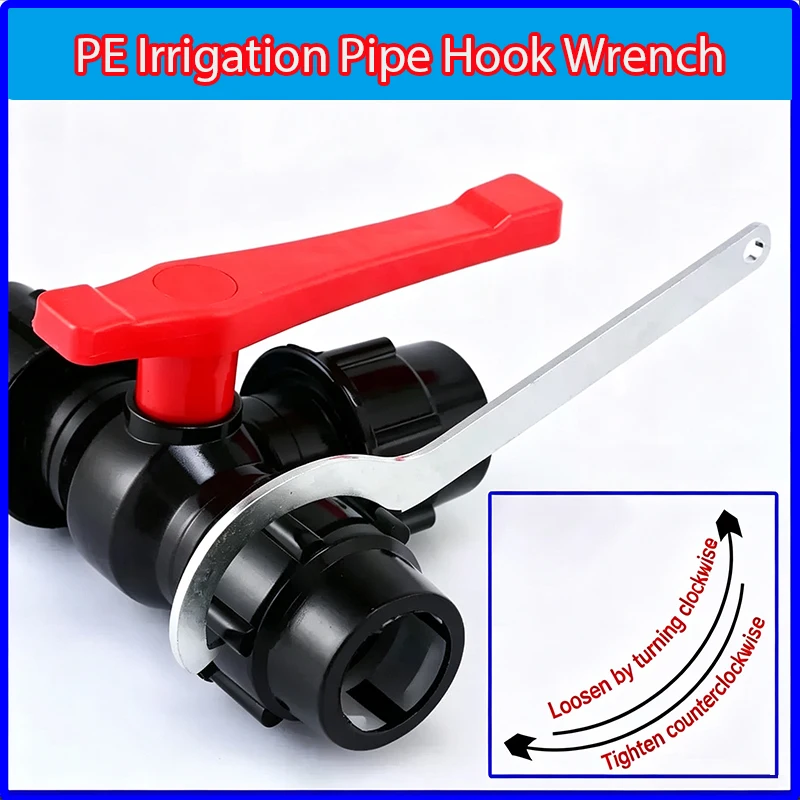 Heavy‑Duty Galvanized Steel C Spanner Hook Wrench,PE Irrigation Lock Nut Tool for Quick‑Connect Fittings Tubing Install & Repair