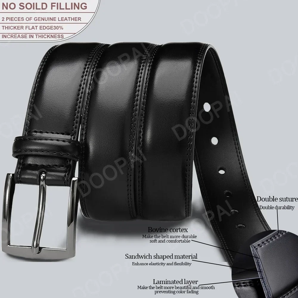 105 125 155cm Plus Size Men Belts High Quality Genuine Leather LONG Large Pin Buckle Metal Automatic Buckle Male Belts Strap Mal image 4