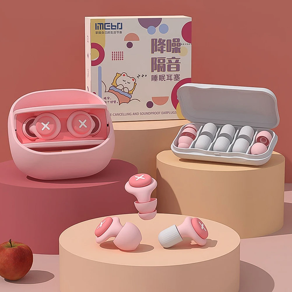 Tapones Para los oídos Para dormir, Tapones Para los oídos de silicona con reducción de ruido, Tapones Para los oídos Para Dormir, regalo Para mujeres, espuma viscoelástica insonorizada