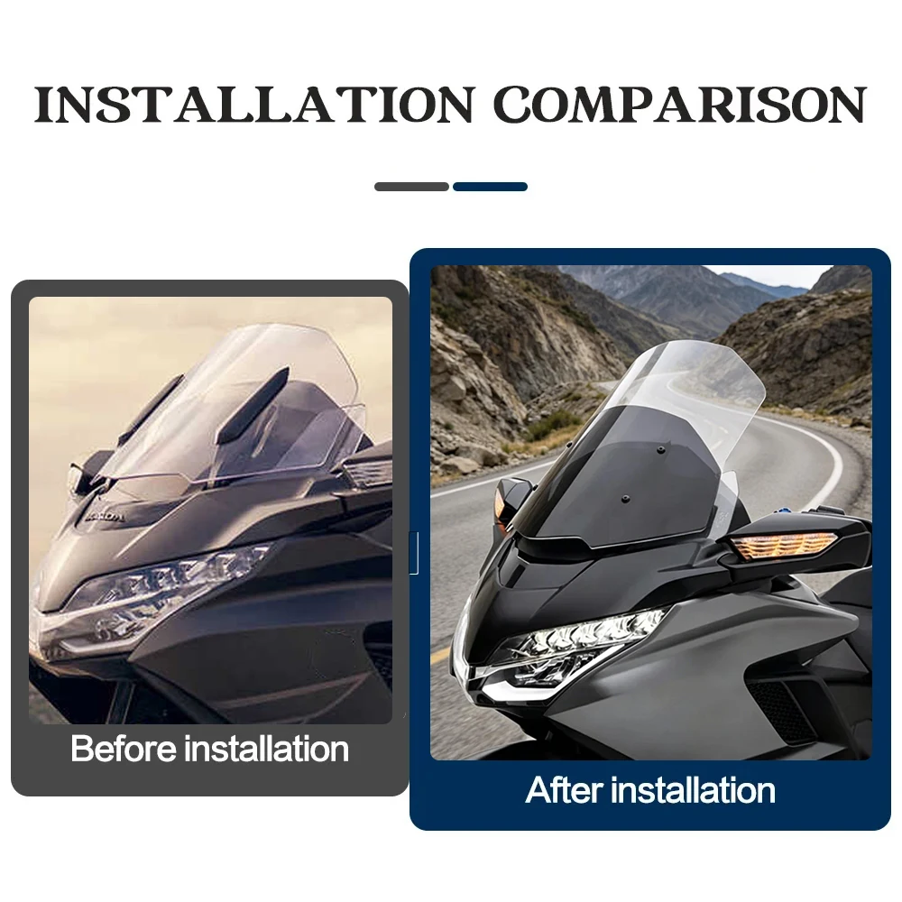 2019-2025 GL1800 New Motorcycle Increase Heightened Front WindScreen Wind Deflector Windscreen For Honda Gold Wing GL 1800