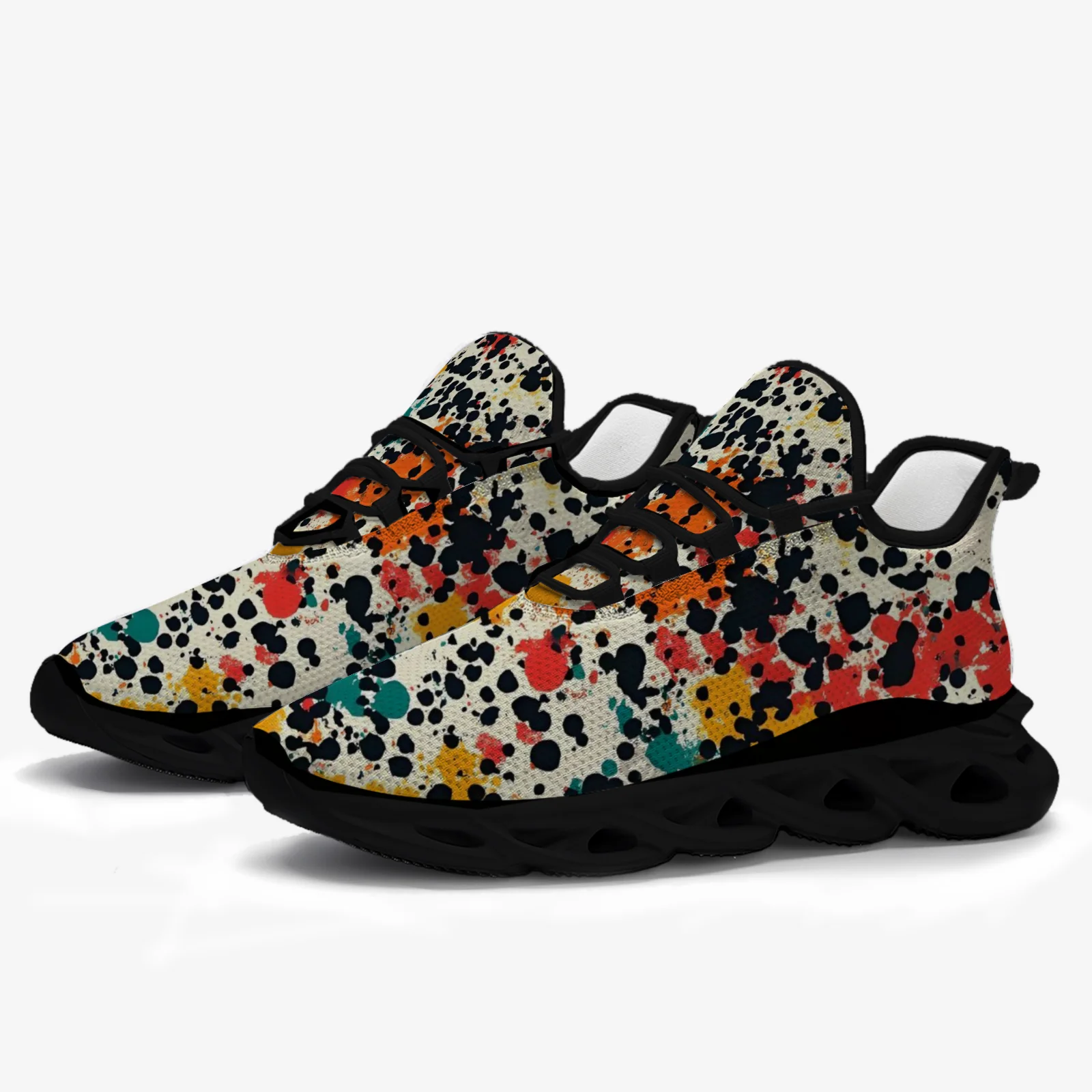 

Colorful splash ink dot men's and women's casual sports shoes, lightweight and breathable running shoes, sneakers