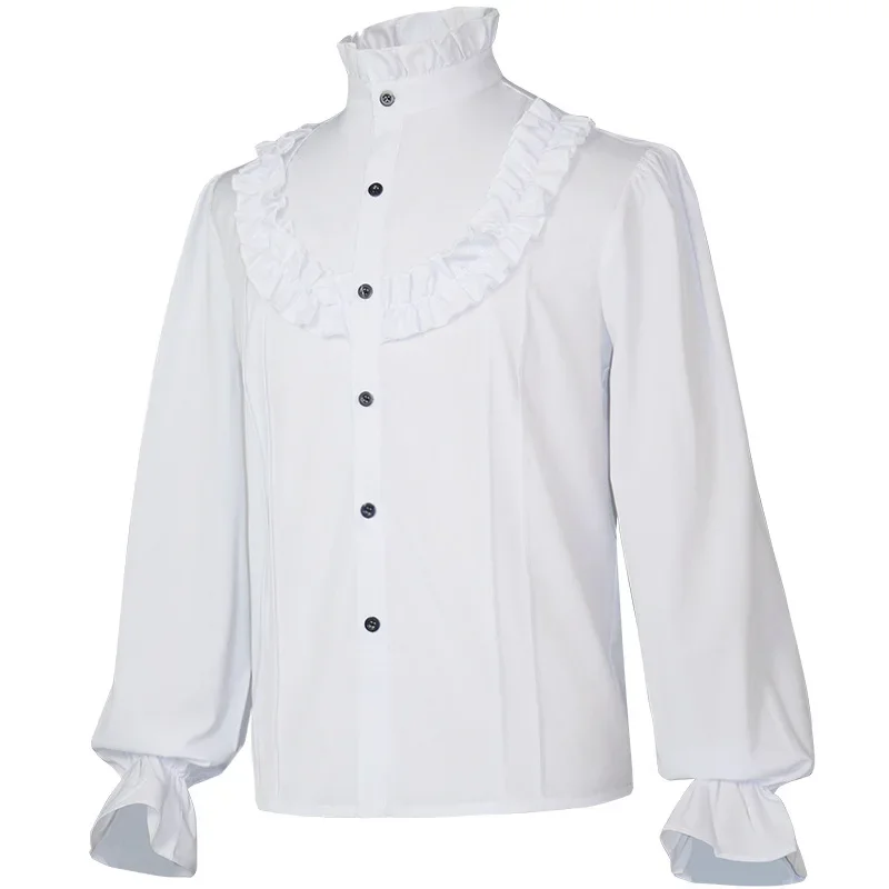 

Mens Halloween Costume Clothing Chemise HommePirate Shirt Vampire Renaissance Victorian Steampunk Gothic Ruffled Medieval Shirt