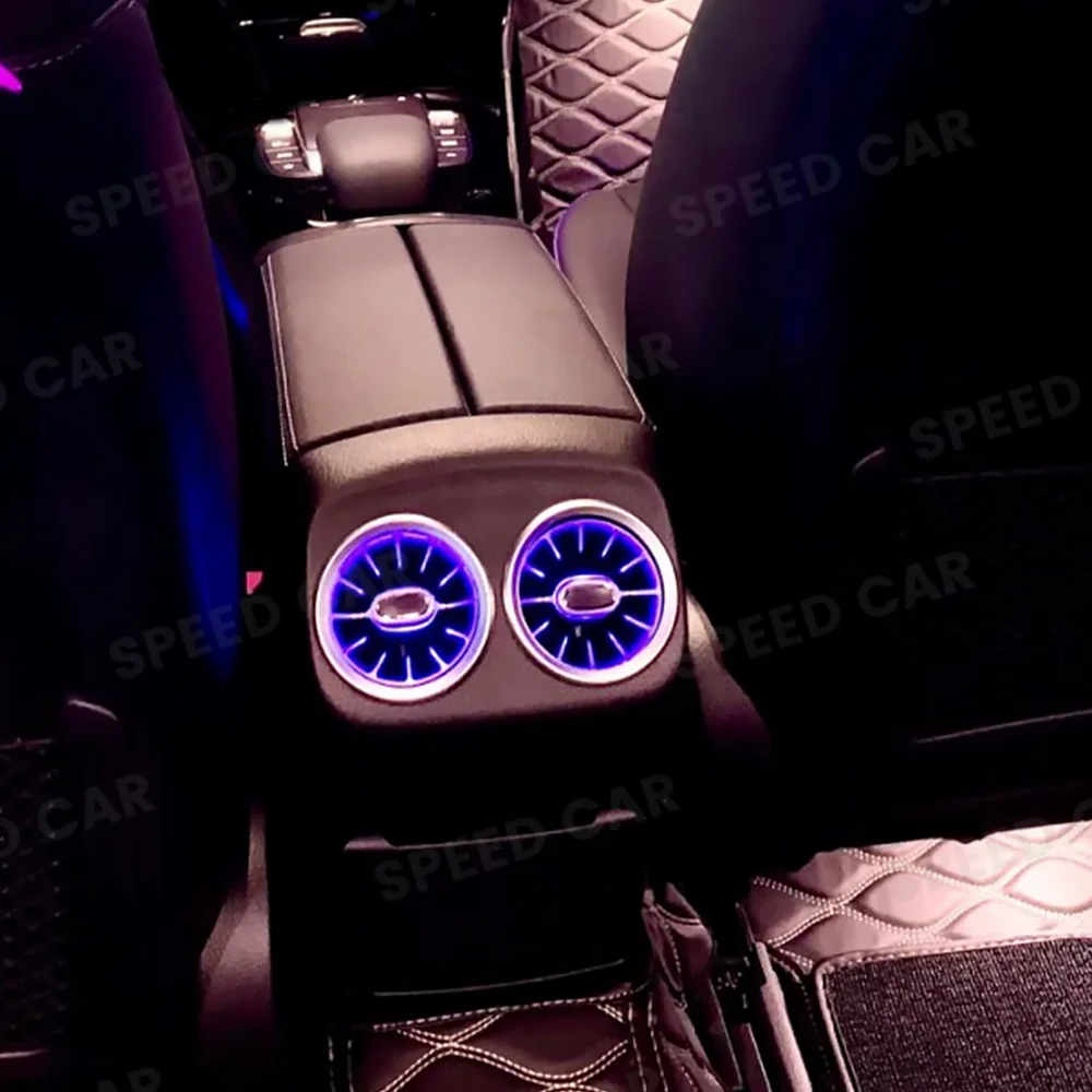LED Car Rear Air Conditioning Outlet For Mercedes Benz W177 X247 GLB35 CLA GLA B Class Backseat LED Turbine Vents Nozzle Upgrade