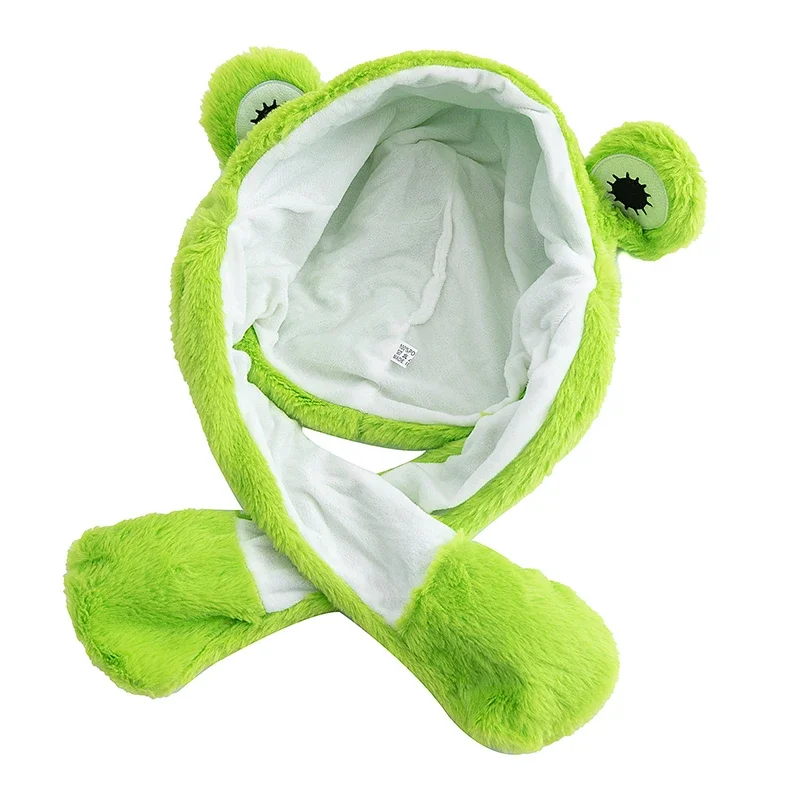 ﻿ نمط جديد للجنسين مضحك الأذن قبعة الضفدع الحيوان نمط زوجين لطيف الأذن تتحرك حتى قبعة الرجال النساء آذان الأرانب الشتاء القبعات الجميلة ﻿