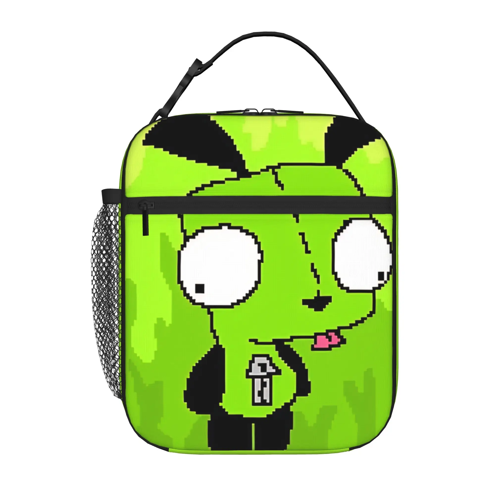 1 Piece Portable Lunch Container retro edgy Zipper Closure Durable Pocket Invader Zim For Lunch Box Bag