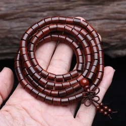 India Sandalwood Rosewood 6mmx6mm 108 Grains Buddha Beads Authentic Himalayan Bracelet Yoga Zen