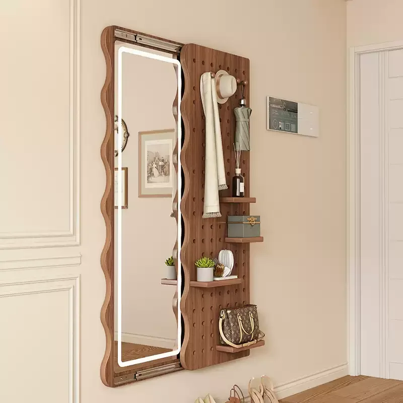 

Push-pull invisible full-length mirror Full-body household wall mirror can block the living room entrance entrance mirror