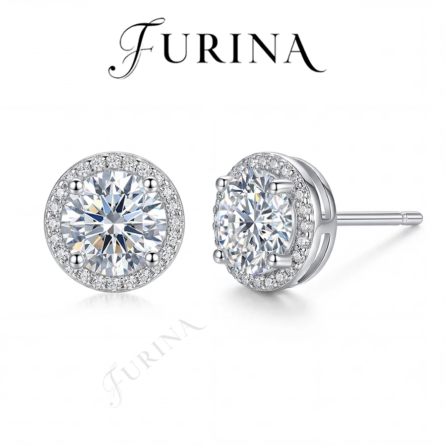 

Серьги-гвоздики из серебра S925 с муассанитом 1 карат, простой роскошный стиль, новинка 2026 года, женский подарок для любимой, мамы, девушки, жены