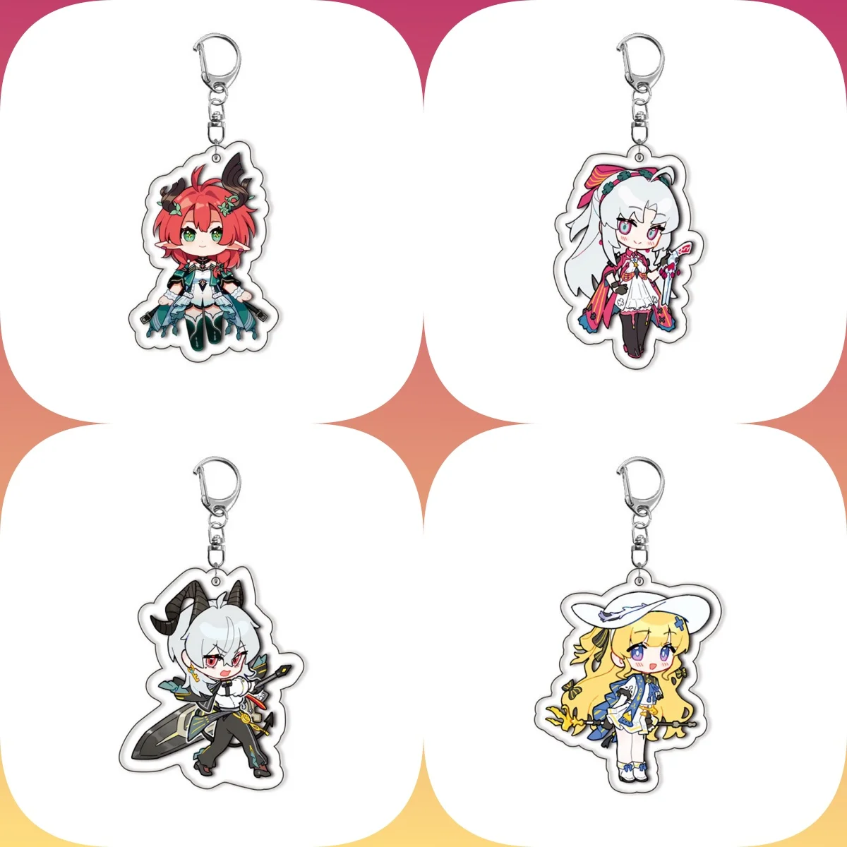 

6CM game Wuthering Waves Acrylic Keychain Model Cosplay Characters Ornament Accessories Christmas Collection Gifts