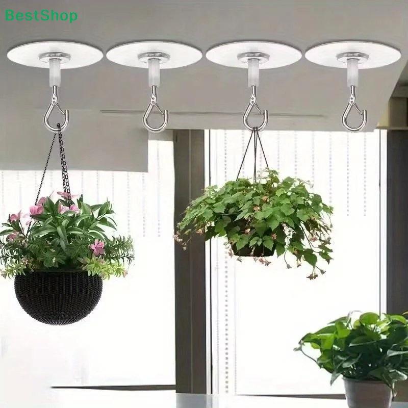 〔Z〕3Pcs Stick Ceiling Hooks Heavy Duty Adhesive Hooks Waterproof Wall And Ceiling Hangers For Wind Chimes Balloons Decorations