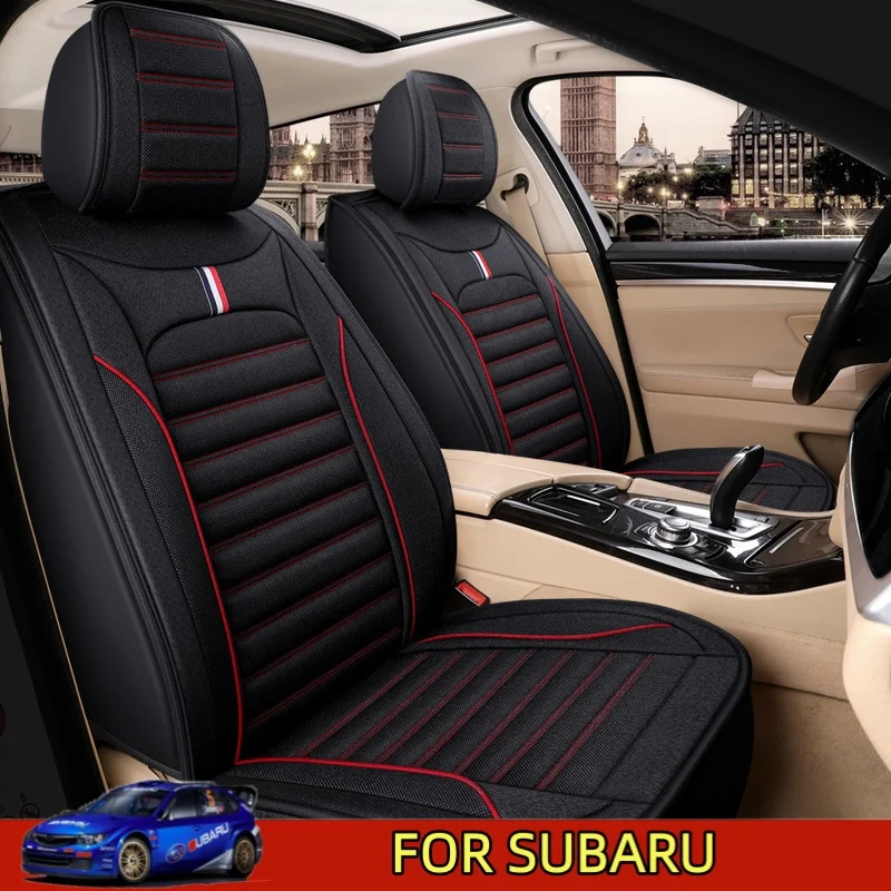 لغطاء مقعد السيارة سوبارو، كتان عالي الجودة، مقاوم للاهتراء، مجموعة كاملة من 5 مقاعد، غطاء مقعد ملفوف بالكامل #1