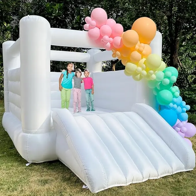Neu eingetroffen: Weiße Hüpfburg 12' Oxford White Bounce House, anwendbar für Geburtstags-/Halloween-/Weihnachtsparty-Event