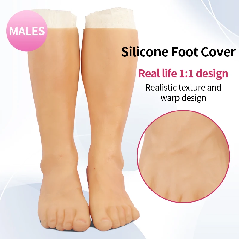 ONEFENG New Product Realistic Silicone Prosthesis Pseudo-female Transvestite Artificial Foot Cover to Cover Scars