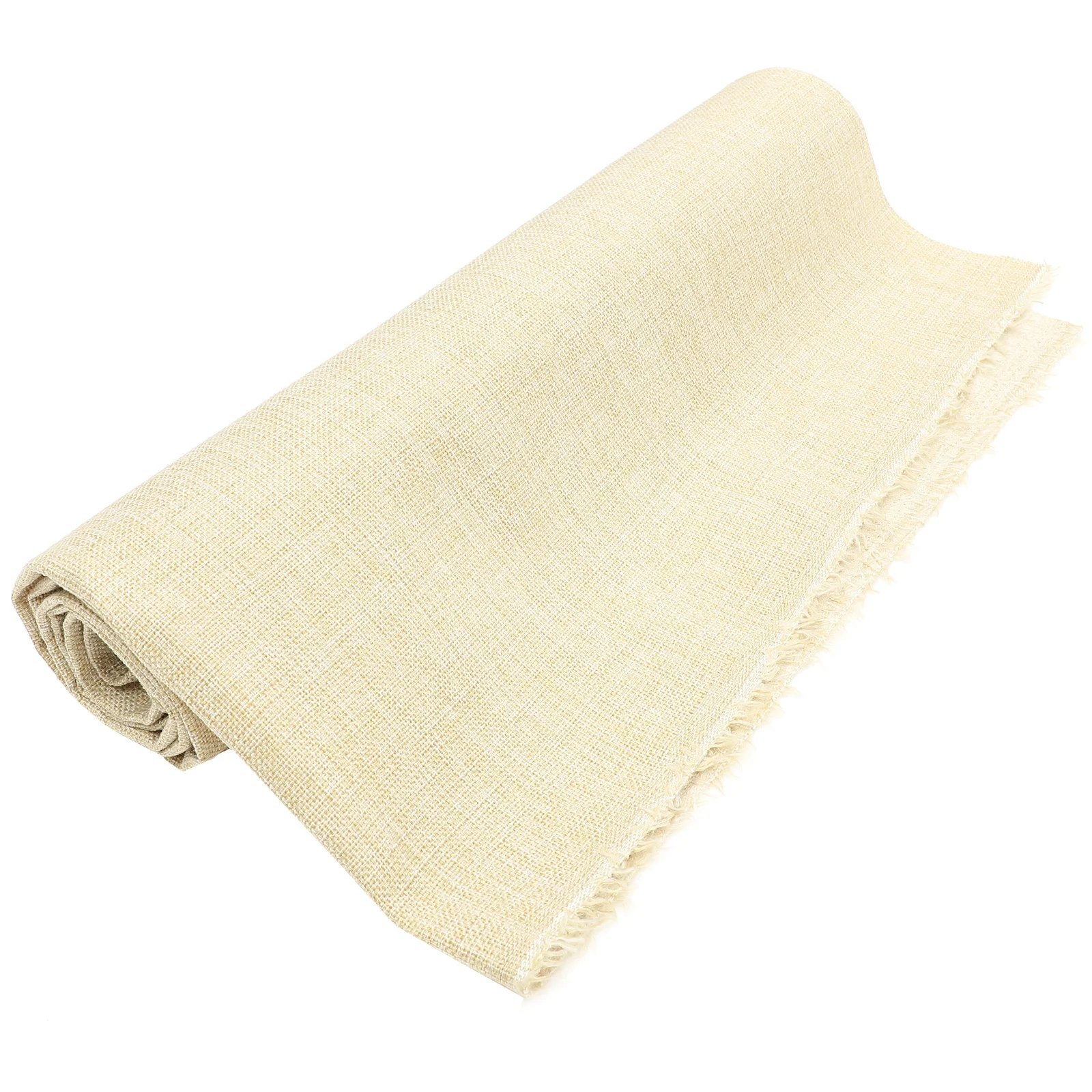 

Beige Linen Embroidery Fabric Durable Convenient Embroidery Cloth Multi-Function Washable DIY Household Linen for Living Bedroom