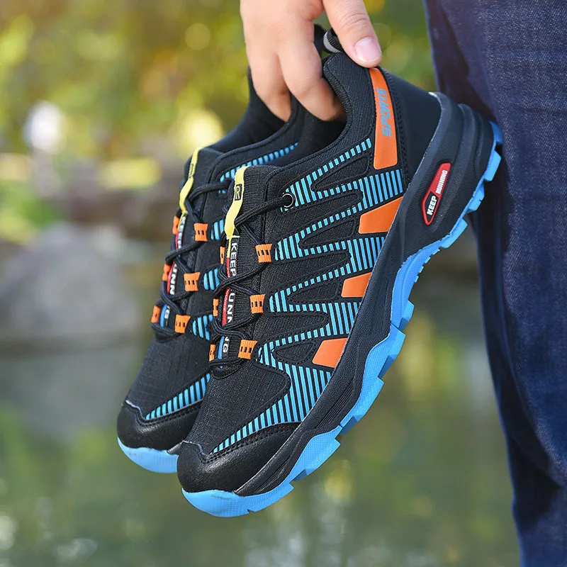 

Men Hiking Shoes Breathable Lightweight Outdoor Trekking Trail Running Shoes Comfortable Shock Absorbing Sport Travel Footwear
